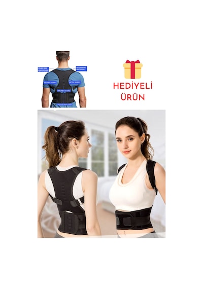 Ankaflex Dik Durmayı Sağlayan Korse Bel Sırt Omuz Korsesi Dik Duruş Korsesi Siyah
