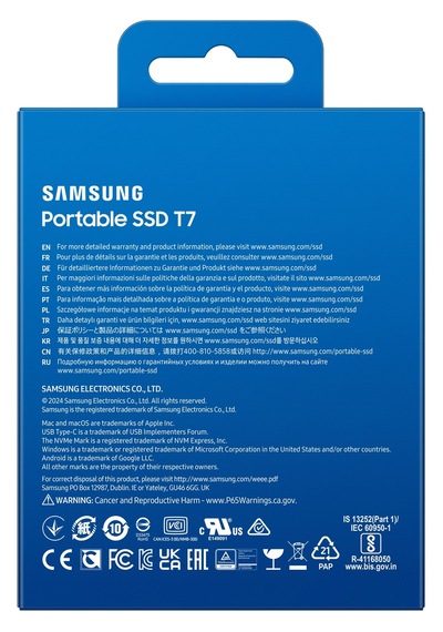 Samsung T7 Mu-pc4t0t/ww Usb 3.2 4 Tb Taşınabilir Ssd