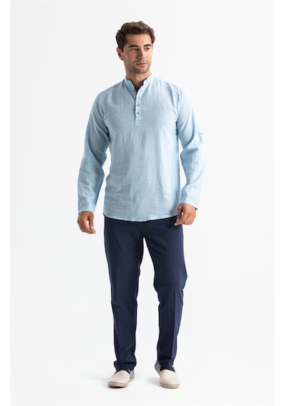 Uzun Kol Şile Bezi Bodrum Erkek T-Shirt Buz Mavi Bmv Buz Mavi