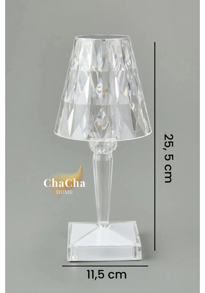 Chacha Home Brilliant Led Masa Lambası & Dekoratif Abajur Şeffaf