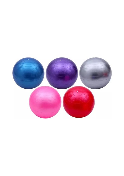 65 CM Fitilli Pilates Topu ve Pompa Seti Pilates Denge Yoga Spor Mor