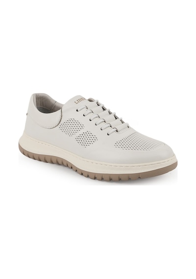Libero Lz5906 Lazer Kesim Delikli Antik Görünümlü Hafif Eva Taban Kadın Sneaker Kırık Beyaz