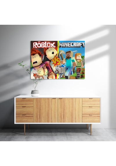 Cakasepetim Roblox Ve Minecraft Çizgi Film Görseli Ahşap Mdf Tablo