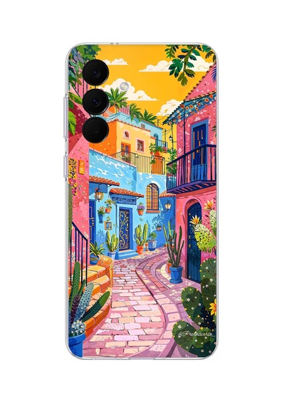 Samsung Galaxy A37 Uyumlu Renkli Sanat Sokak Silikon Kılıf Baskılı Silikon Kılıf