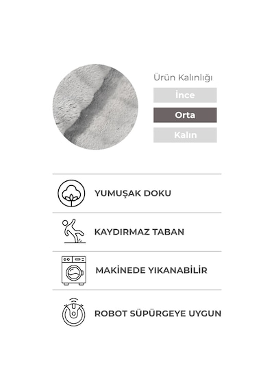 2 Li Peluş Bubble Banyo Paspas Seti 60x100+50x60 Cm Kaymaz Lateks Taban, Yumuşak Yüzey, Yıkanabilir Gri