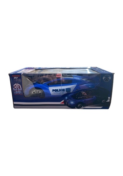 3d Işıklı Sesli Polis Arabası Oyuncak - Spor Araba Mavi
