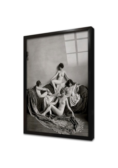 Alfred Cheney Johnston Nü Kadınlar Çerçeveli Cam Tablo