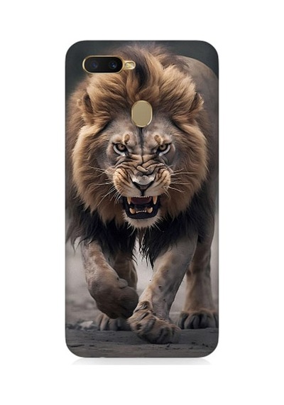 Oppo Ax7 Uyumlu Saldırgan Aslan Desenli Silikon Kılıf