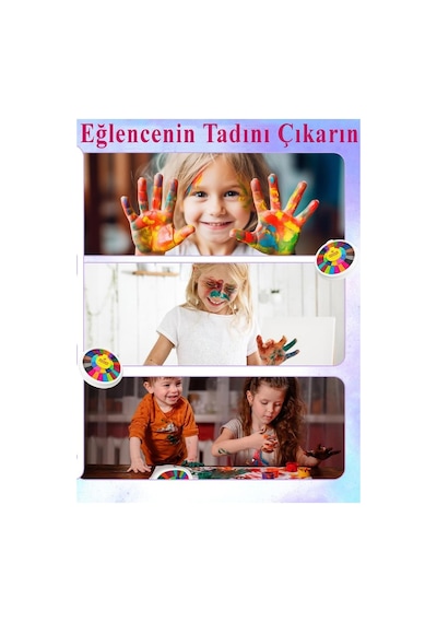 Parmak Boya 6 Renk 1 Adet Fix Point 25 Ml 6 Lı Parmak Boyası Resim Dersi Su Bazlı Resim Okul Öncesi Kreş Anasınıfı Çok Renkli