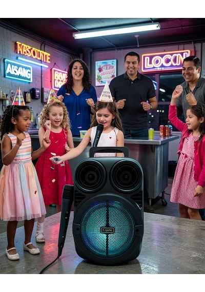 Kablosuz Karaoke Hoparlör Mikrofonlu Rgb Işıklı Uczzzbt612speaker-4