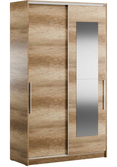 Elit Plus Aynalı Sürgülü Gardırop-açık Ceviz Tori 120x207x52 Cm Gxyxd