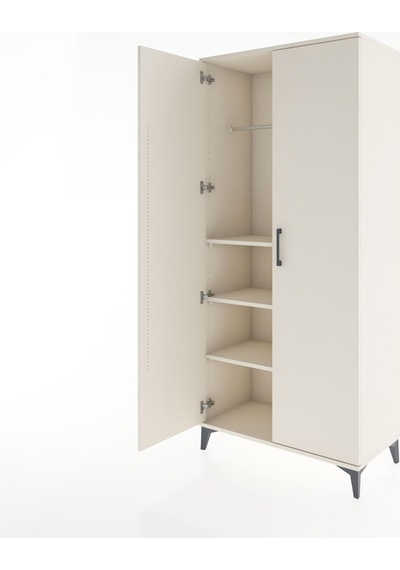 Hyperion Dolap 3 Raflı 2 Kapaklı Tek Askılı 88x44x195 Aytaşı-... Aytaşı