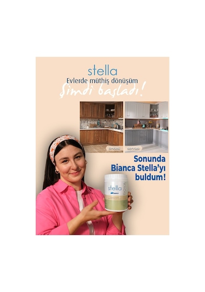 Bianca Stella Su Bazlı Saf Akrilik Yeni Nesil Dönüşüm Boyası 1 Lt Ral-9003 Diğer
