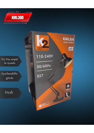 K2 Kml300 Masa Lambası Siyah E27duy