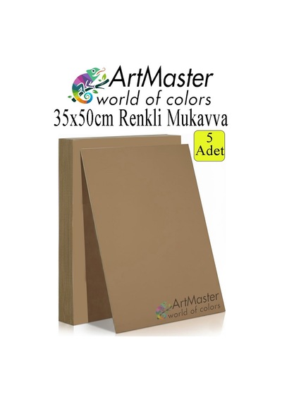 Kahverengi Renkli Mukavva 35x50 Cm 5 Adet 1 Paket Renkli Sert Karton 1.0 Mm Anasınıfı Hobi Etkinlik Okul Öncesi Elişi
