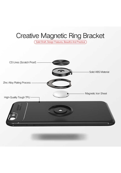 Apple Uyumlu iPhone 8 Kilif Yüzüklü Magnetli Ravel Case 389754123