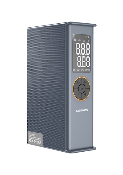 Lenyes Lcı205 Ledli Araç Akü Acil Durum Takviye Güç Kaynağı Ve Hava Kompresörü 12v 100w 7200mah Gri