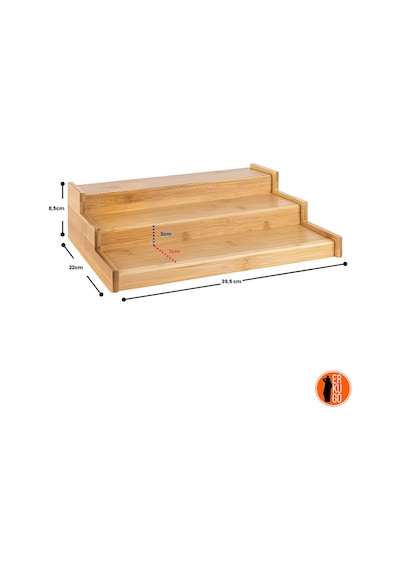 3 Katlı Bambu Stand Organizer, Baharatlık Düzenleyici