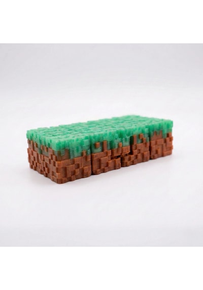 Minecraft Temalı Sonsuz Küp - Çim Blok Tasarımlı 3d Baskı Fidget & Stres Oyuncağı