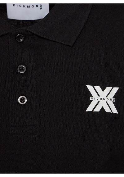 John Richmond Siyah Erkek Polo T-shirt Ump24010po