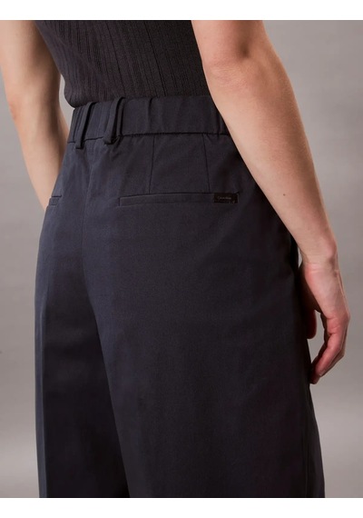 Calvin Klein Cotton Chıno Pleated, Cge Siyah Kadın Pantolon