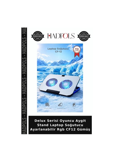 Delux Serisi Oyuncu Aygit Stand Laptop Soğutucu Ayarlanabilir Rgb Cf12 Gümüş