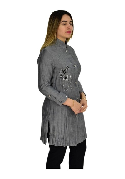 Kadın Nakışlı Hakim Yaka Tunik Jns-3004 001