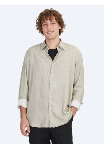 Kip Bej Regular Fit Dokuma Casual %100 Pamuk Gömlek Bej