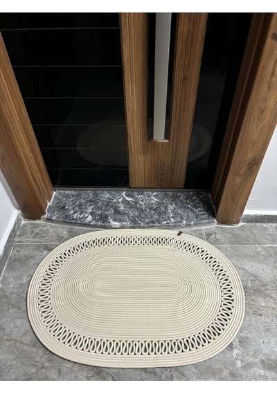 Amsterdam Serisi Jüt, Desenli Kapı Önü, Paspas, Banyo Paspası, Balkon Paspası/hediyelik, Ev Eşyası Krem 80 X 100 Çok Renkli