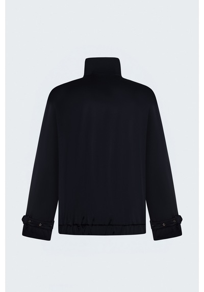 Sateen Saten Bomber Ceket - Lacivert-137934
