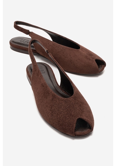 Luvishoes Serına Kahverengi Süet Kadın Sandalet