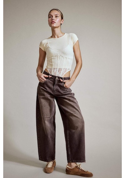 Defacto Wide Leg Geniş Bol Paça Bilek Boy Jean Pantolon G2909ax25aubn336 Kahve