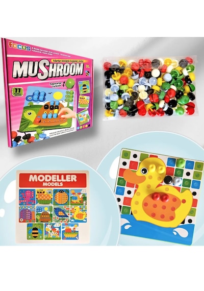 Mushroom - Renkli Mantar Parçaları Yerleştirme Kutu Oyunu