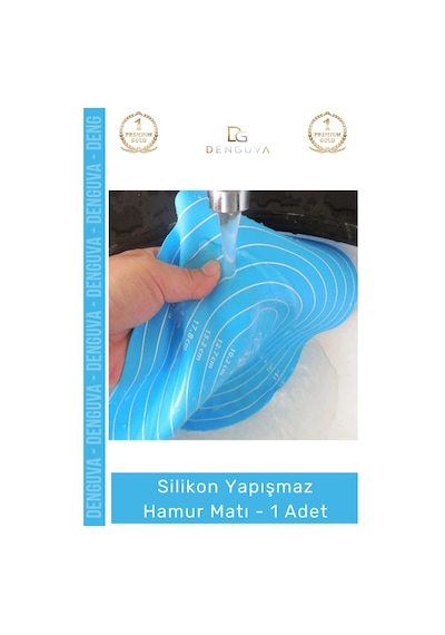 Hamurmatı Gıda Sınıfı Profesyonel Mutfak Tipi Hamur Açma Ölçülü Silikon Yapışmaz Hamur Matı - 1 Ade Çok Renkli