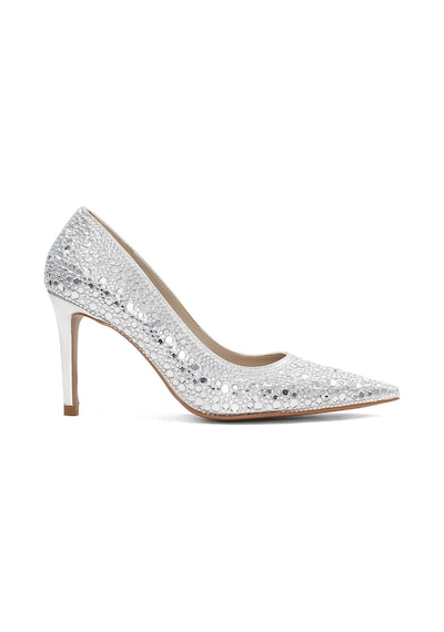 Kadın Lame Parlak İnce Topuklu Stiletto Gümüş
