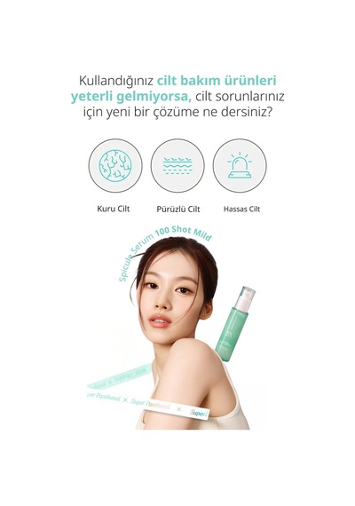 Hassas Ciltler İçin Yoğun Nemlendirici Bakım Serumu Super Panthenol Spicule Serum 100 Shot Mild