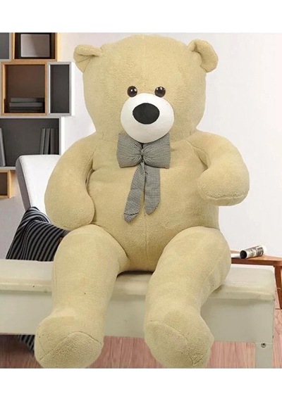 Papyonlu 180-190 Cm Dev Boy Sevimli Peluş Koca Ayı - Sevgiliye Eşe - Arkadaşa Özel Hediye Bej