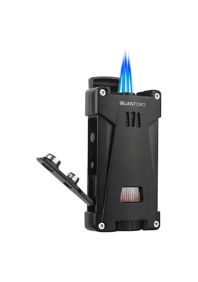 Quantoro 3 Torch Pürmüz Siyah Metal Puro Çakmağı - Trz1048