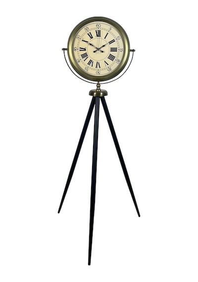 Antik Görünümlü Eskitme Tripod Ayaklı Saat Çok Renkli