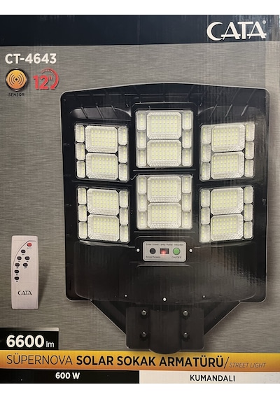 Cata Ct-4643 Süpernova Solar Sokak Armatürü 600w Kumandalı