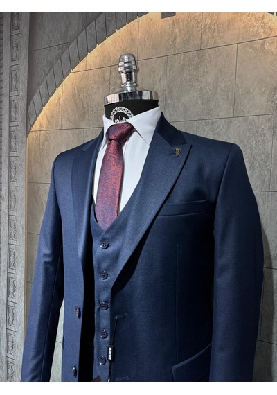 Dupont Classics Dupont Erkek Slim Fit 6 Drop Filafil Viskon Sivri Yaka Çift Yırtmaç Yelekli Takım Elbise Lacivert Dupont Classics Dupont Erkek Slim Fit 6 Drop Filafil Viskon Sivri Yaka Çift Yırtmaç Yelekli Takım Elbise Lacivert