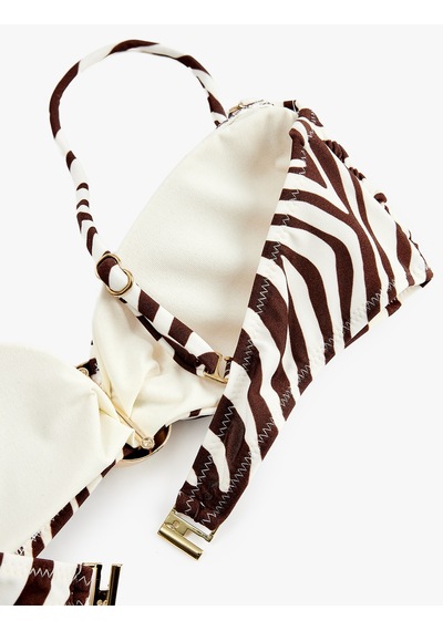 Koton Aksesuarlı Zebra Desenli Straplez Bikini Üstü Çıkarılabilir Askılı Kahverengi Desenli 6sak10229mm Koton Aksesuarlı Zebra Desenli Straplez Bikini Üstü Çıkarılabilir Askılı Kahverengi Desenli 6sak10229mm