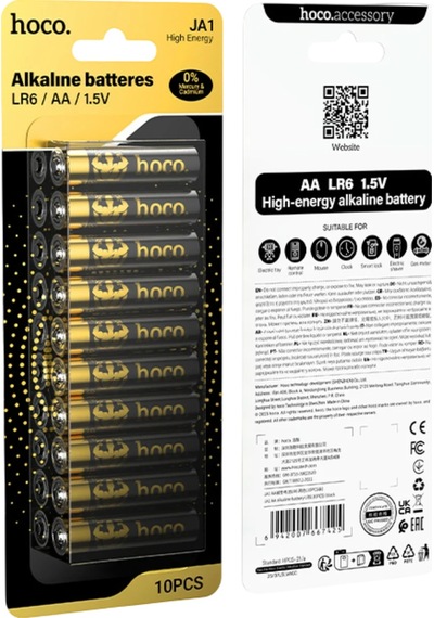 Hoco. Ja1 Aa Alkalin Pil Lr6 10 Lu Paket - Siyah