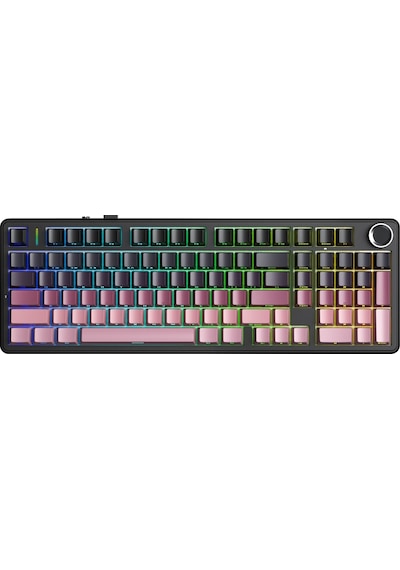 Aula F99 Pro 3 Modlu Rgb Hot Swap Mekanik Reaper Switch Kablosuz Makrolu Gaming Klavye Gradyan Pembe