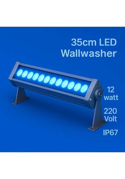 35cm 12w Led Wallwasher Mavi Dış Cephe, Minare, Bahçe Aydınlatma Iç-dış Kullanım Ip65 Mavi
