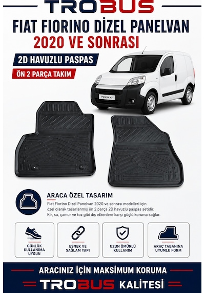 Trobus Fiat Fiorino Cargo 2020-2024 2d Havuzlu Paspas 2 Parça