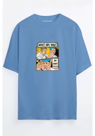 Gordon Ramsay: An Idiot Sandwich Baskılı Unisex Siyah Oversize T-shirt Mavi
