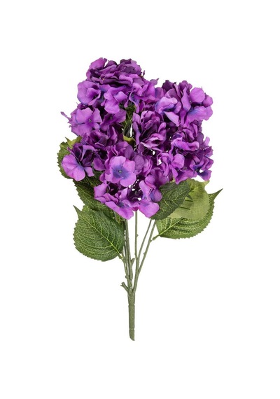Yapay Çiçek Ortanca Çiçeği Demeti 43 Cm Mor Koyu