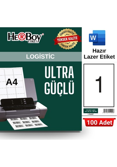 Herboy Hb-1000 210 X 297 Mm A4 Laser Etiket 100 Adet