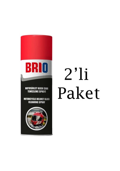 Brio Motosiklet Kask İçi, Kask Camı Temizleme Spreyi 200ml 2'li Paket